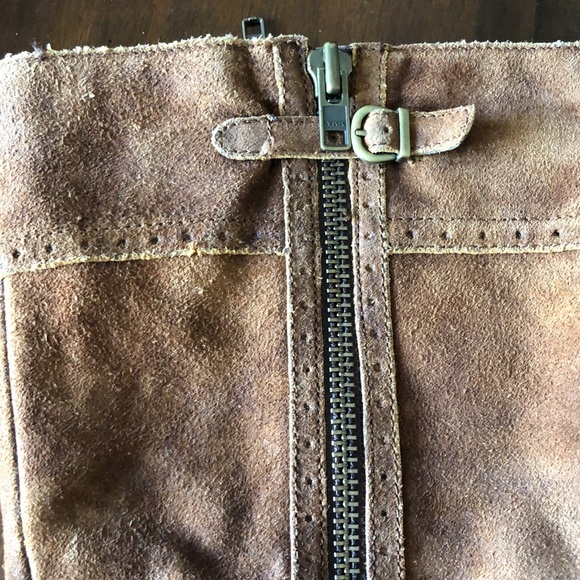 Women’s size 8 medium brown leather born zip up boots - Picture 5 of 12